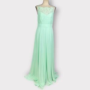 Review Australia Dress Women's 10 Mint Green Lace Top Sleeveless Maxi Gown NWT‎
